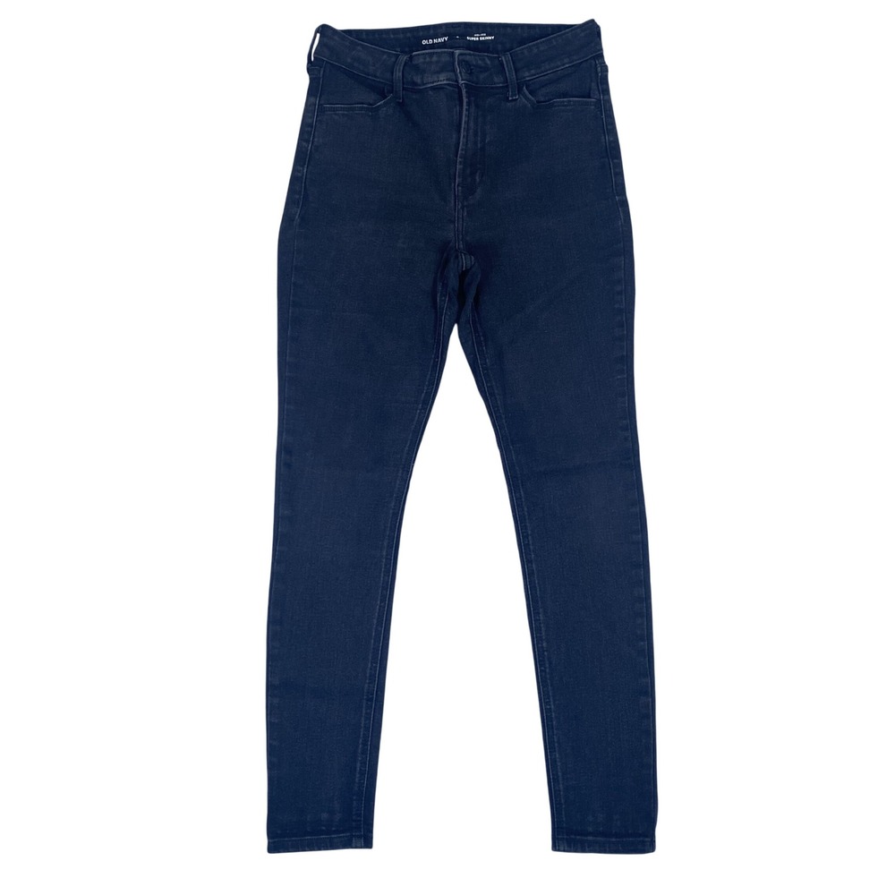 Old Navy Super Skinny Jeans Womens 4 Black High Rise Stretch Denim